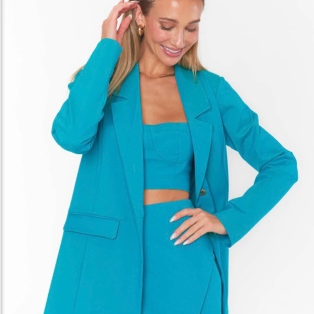Show Me Your MuMu Sally Crop Top Bustier in Teal Size Medium - Picture 4 of 7
